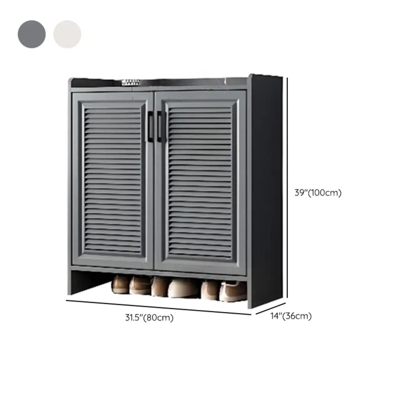 White Metal Rustic Entryway Shoe Storage Cabinet Image - 21