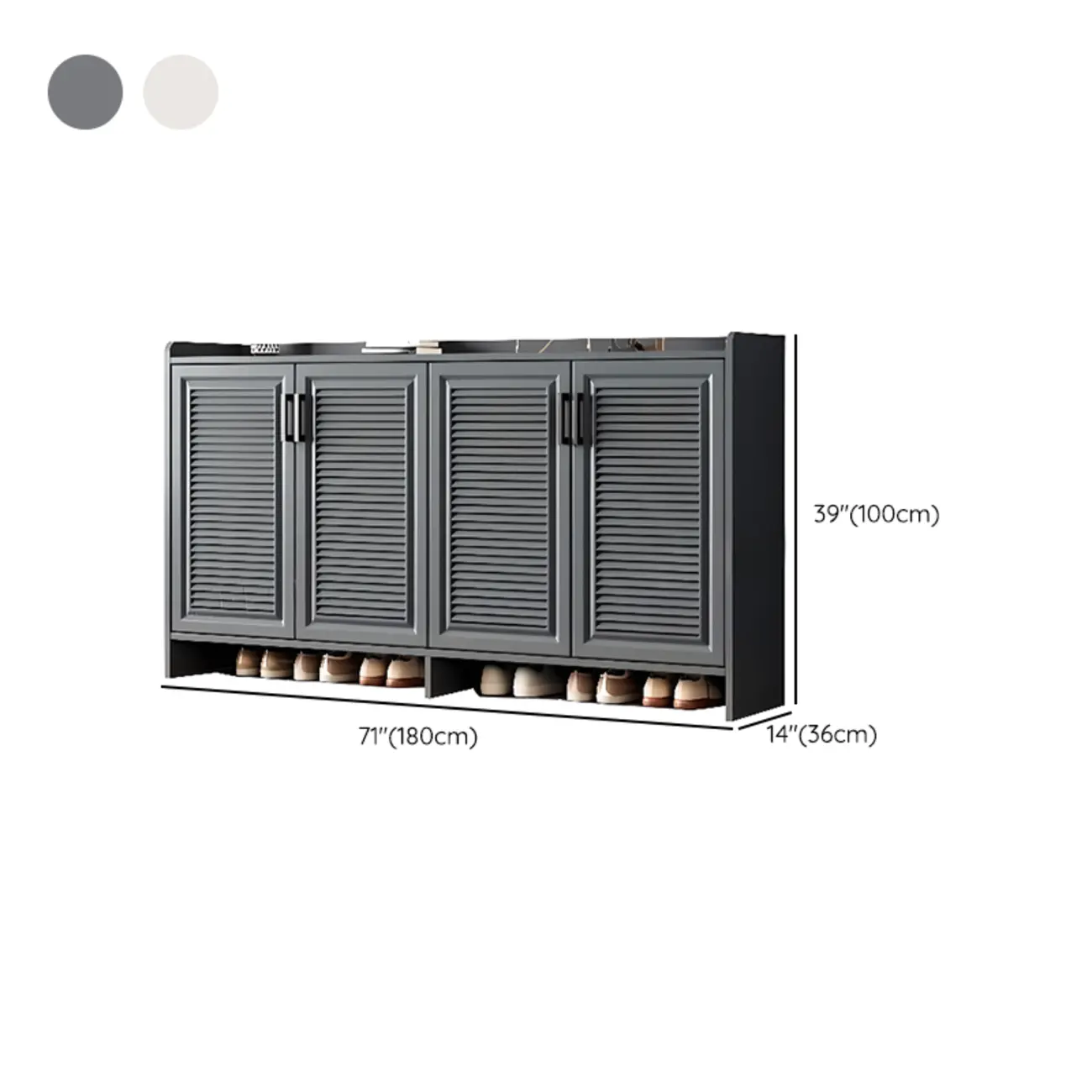 White Metal Rustic Entryway Shoe Storage Cabinet Image - 31 | homeyfad