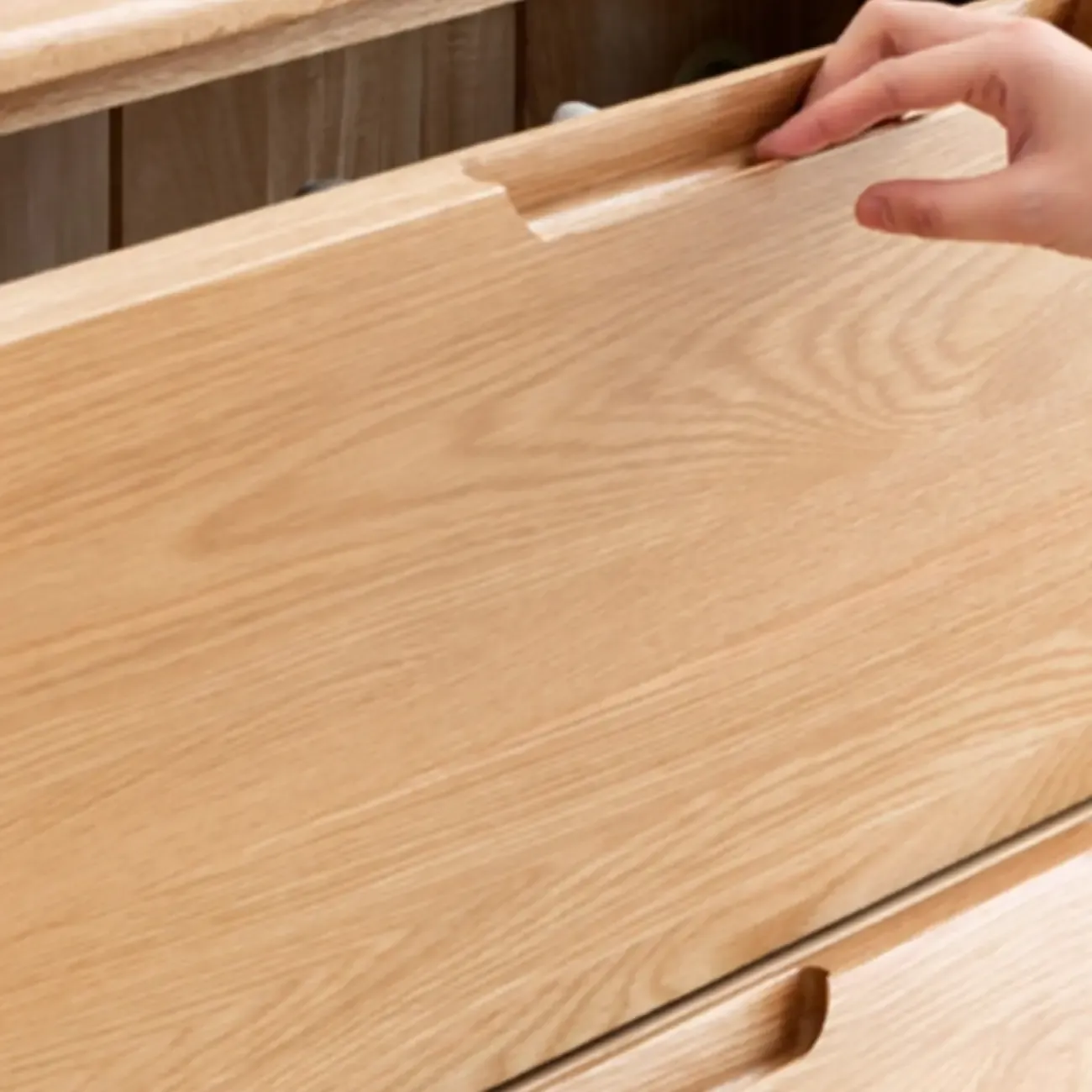 Entryway Oak Drop Front Shoe Cabinet with Display Top Image - 5