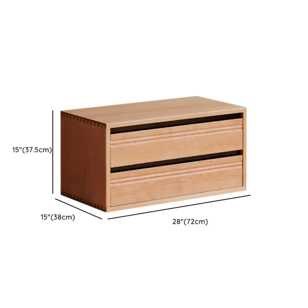 Simple Wood Brown Horizontal Bookcase with Drawers Image - 9