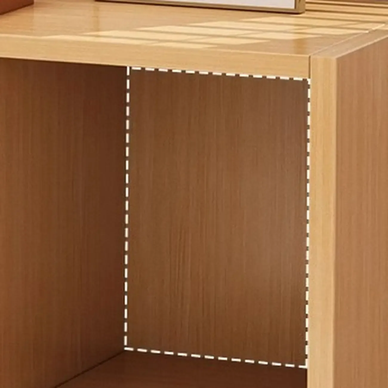 Horizontal White Wood Cube Bookcase with Drawers Image - 5