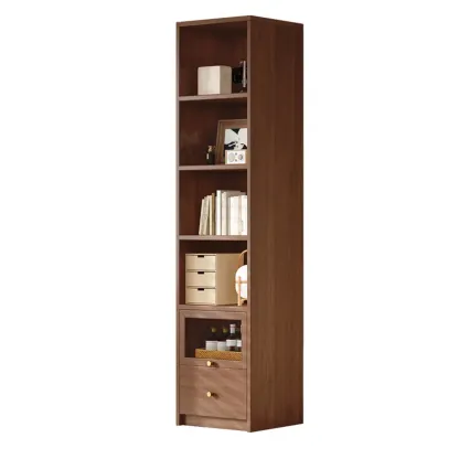 78.7''H Modern Cherry Wood 5-Tier Display Bookcase Image - 5