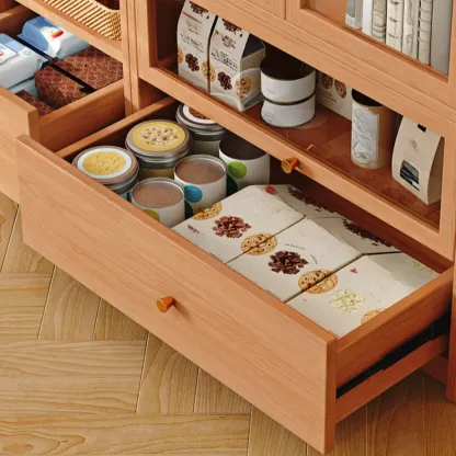 78.7''H Modern Cherry Wood 5-Tier Display Bookcase Image - 8