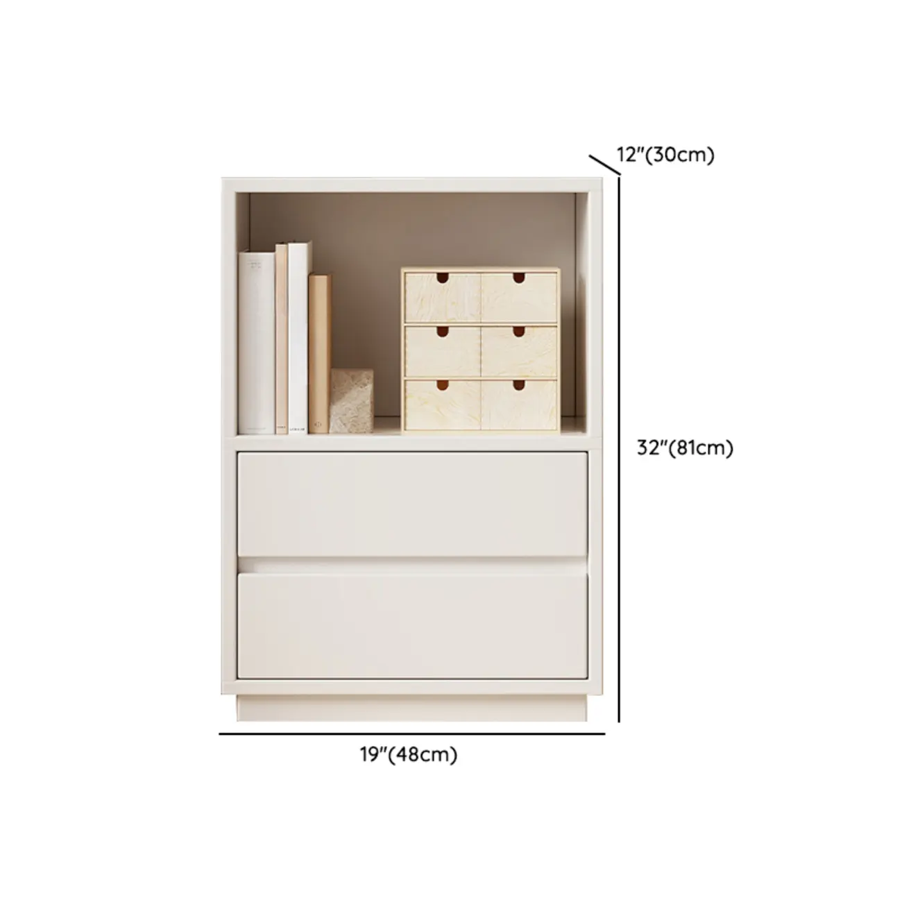 Modern Closed Back 3-Tier White Wood Storage Bookcase #size | homeyfad