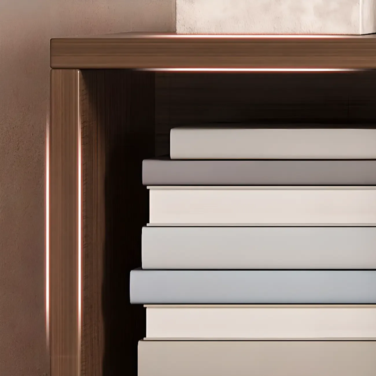 Simple Walnut 8-Cube Wood Bookcase Image - 6