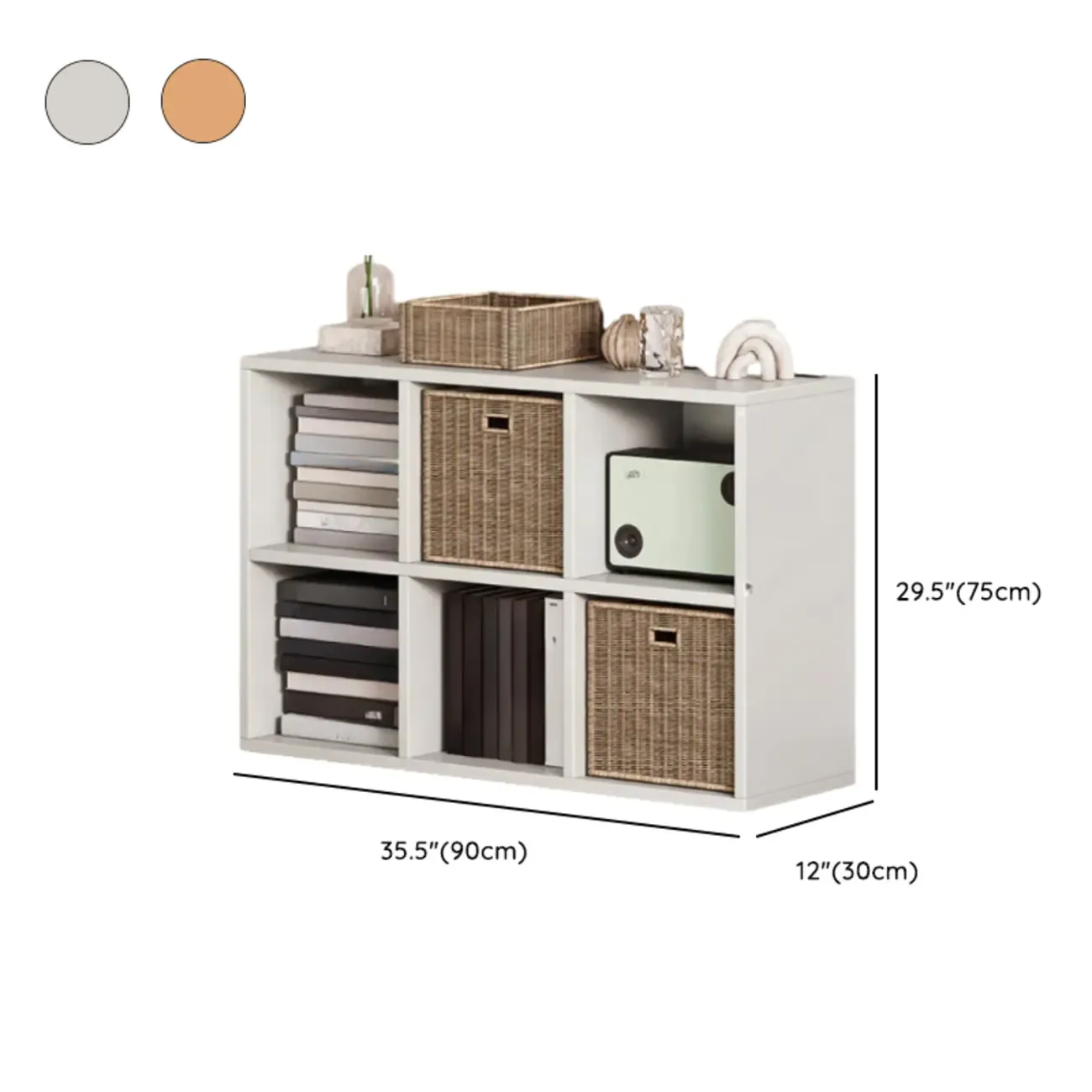 Simple Walnut 8-Cube Wood Bookcase Image - 17