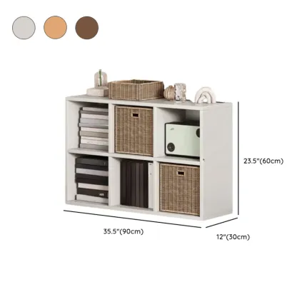 Simple Walnut 8-Cube Wood Bookcase Image - 18