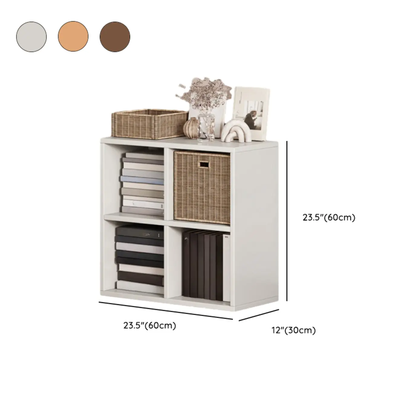 Simple Walnut 8-Cube Wood Bookcase Image - 20 | homeyfad