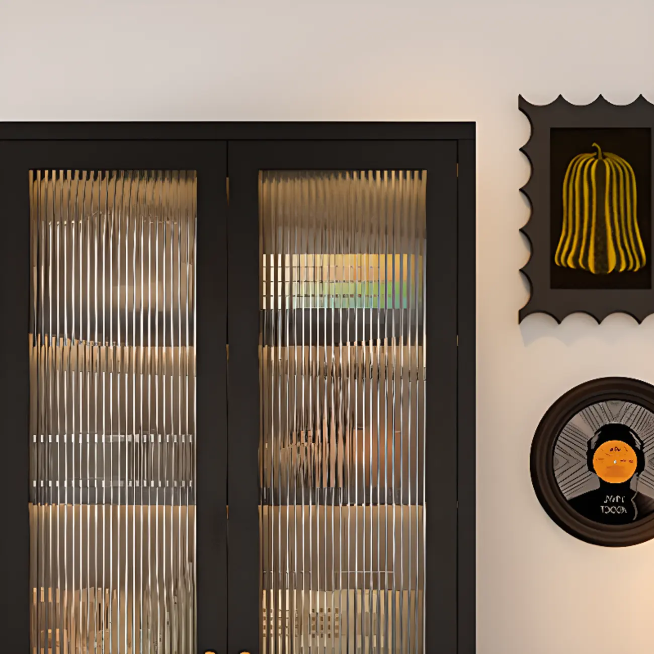 Contemporary Black Metal Bookcase with Glass Doors Image - 8 | homeyfad