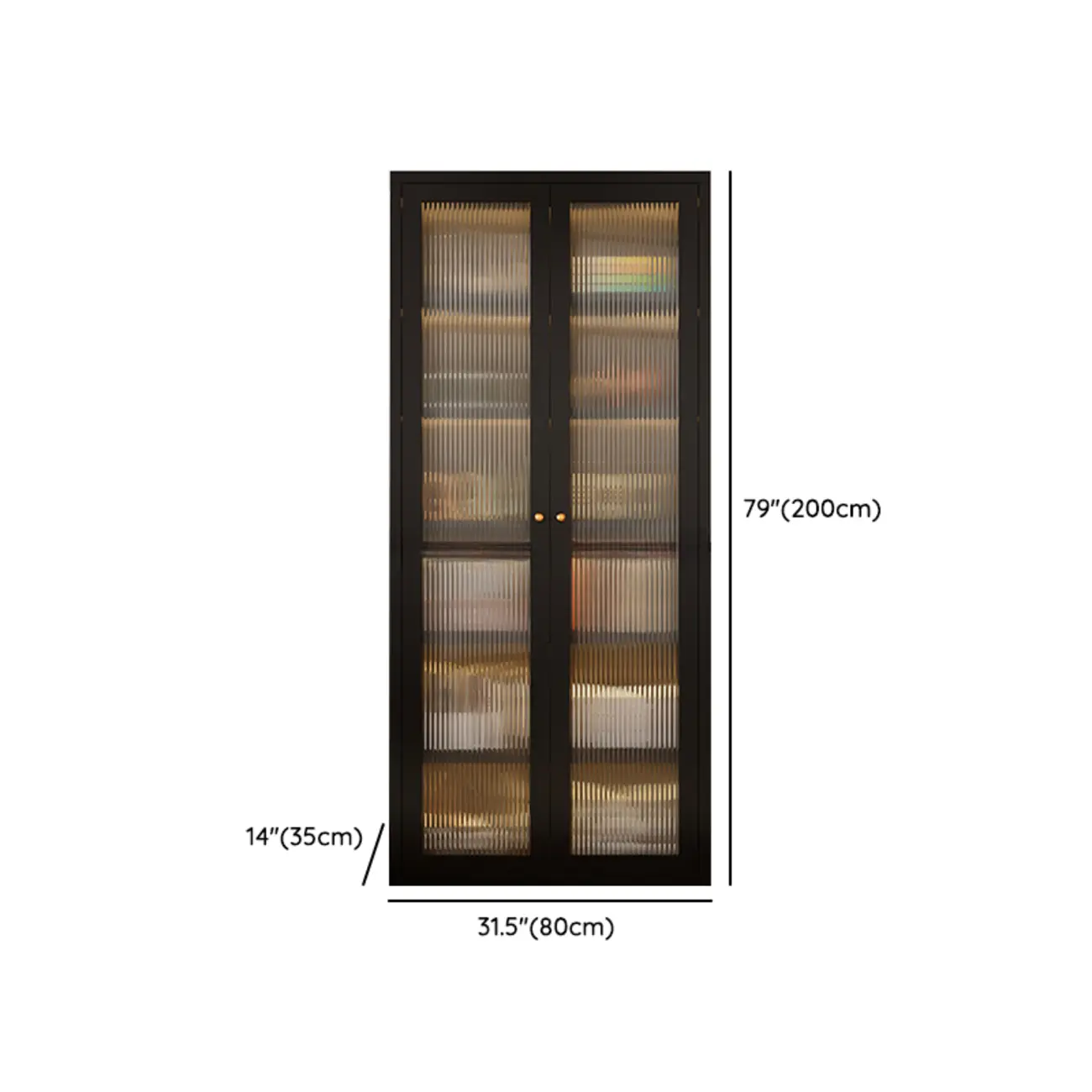 Contemporary Black Metal Bookcase with Glass Doors Image - 16 | homeyfad