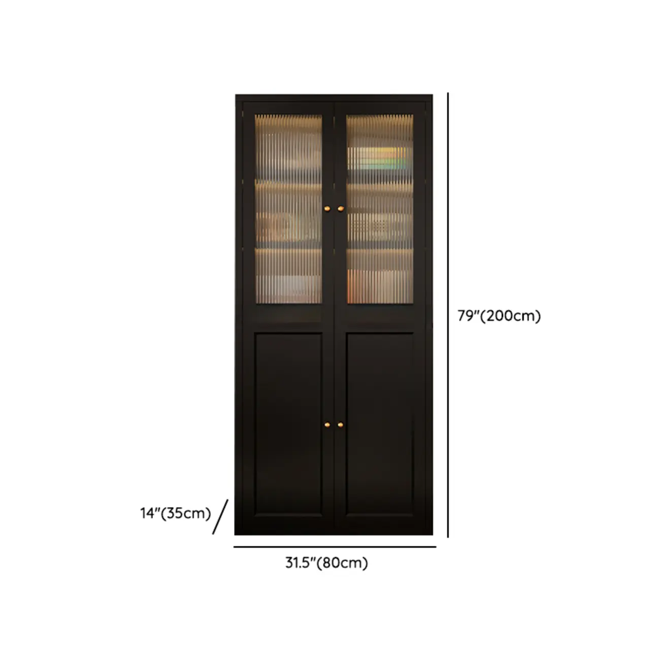 Contemporary Black Metal Bookcase with Glass Doors Image - 18 | homeyfad