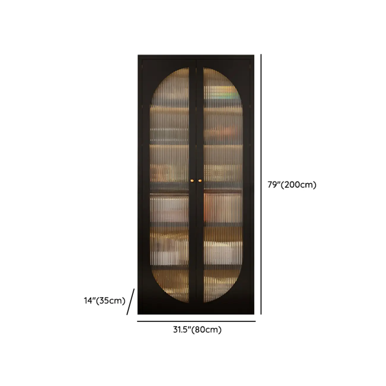 Contemporary Black Metal Bookcase with Glass Doors Image - 22 | homeyfad