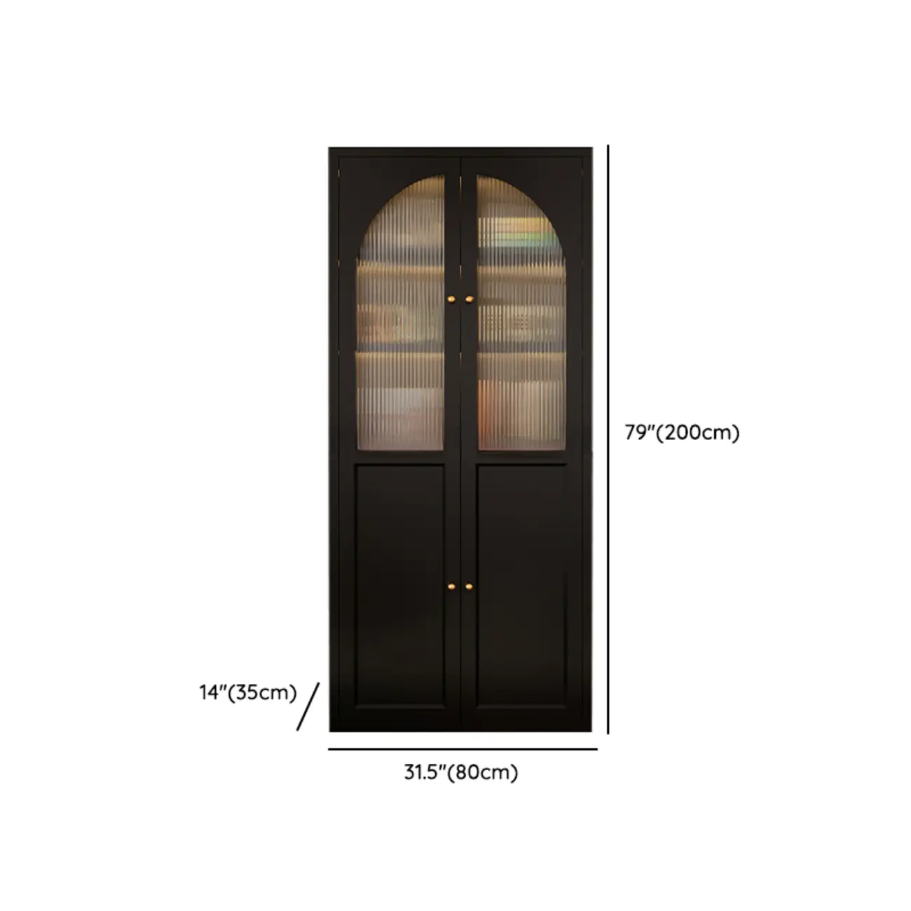 Contemporary Black Metal Bookcase with Glass Doors Image - 24 | homeyfad