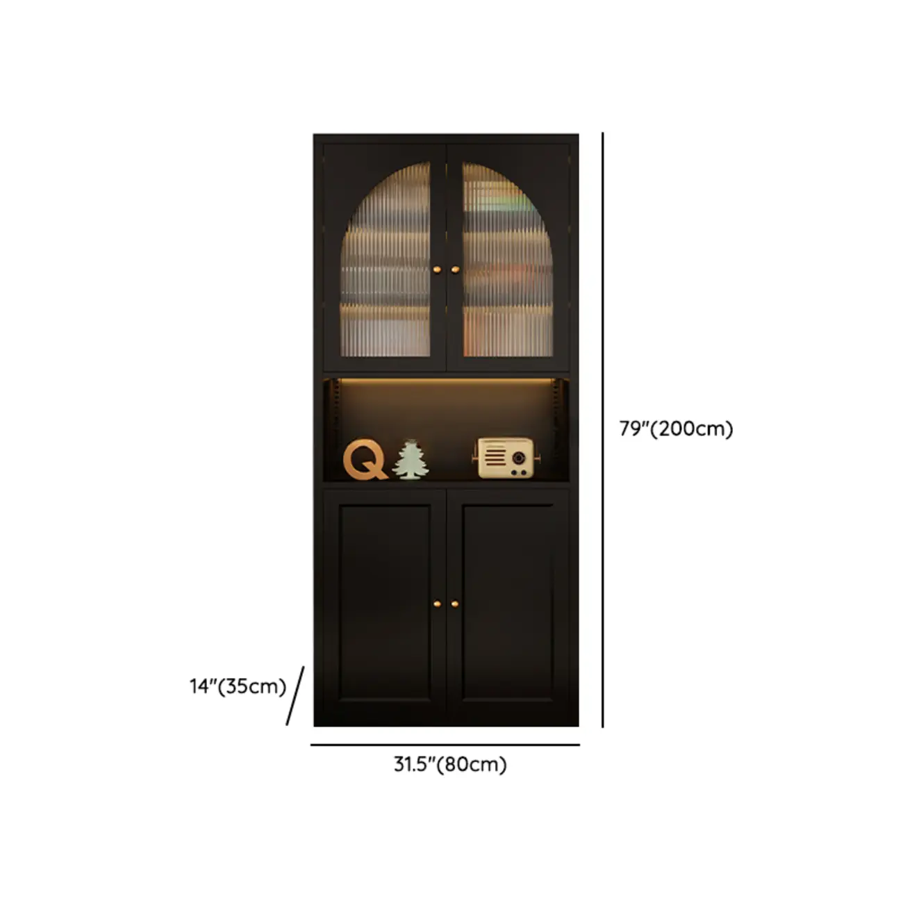 Contemporary Black Metal Bookcase with Glass Doors Image - 26 | homeyfad