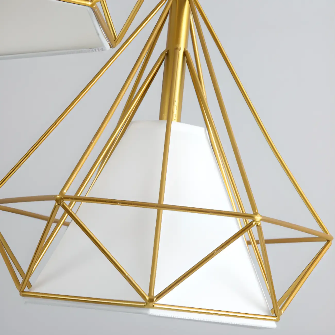 3-Light Modern Metal Gold Rhombus Island Light for Kitchen Image - 6