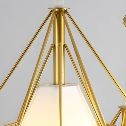 3-Light Modern Metal Gold Rhombus Island Light for Kitchen Image - 8