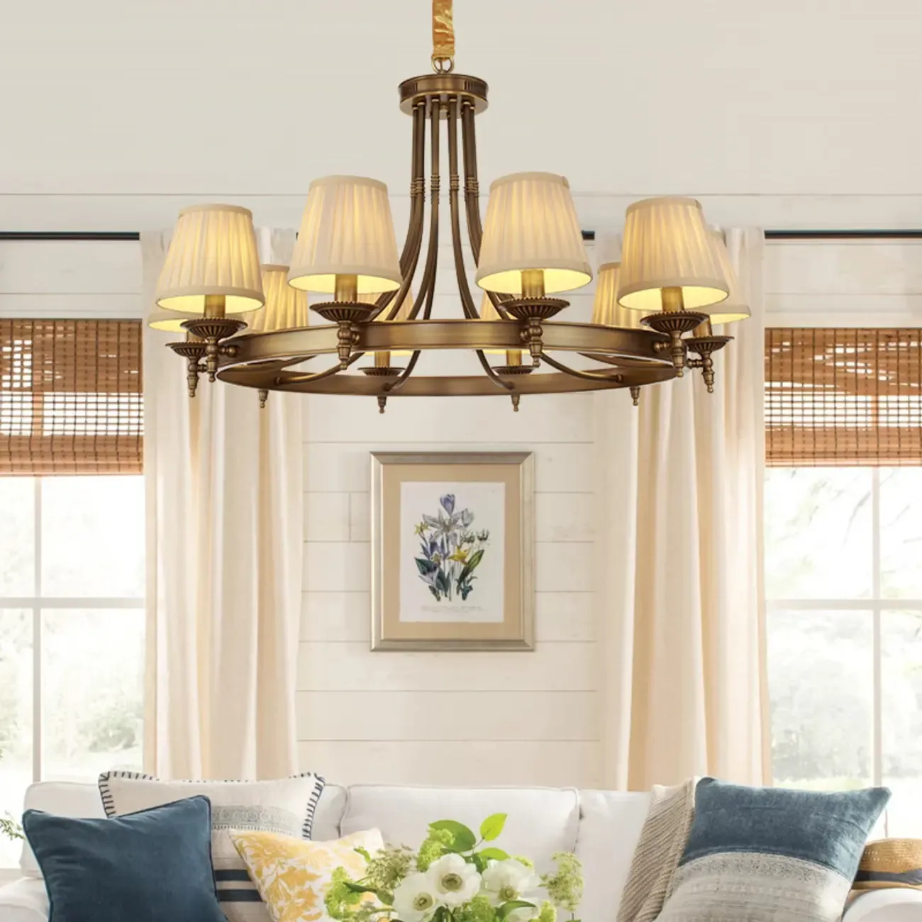 Vintage Chandelier with Metal Frame for Living Room Image - 1