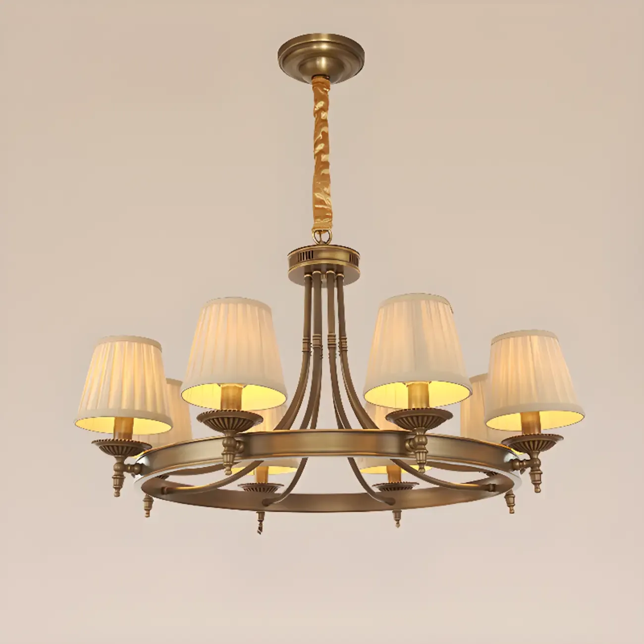 Vintage Chandelier with Metal Frame for Living Room Image - 9