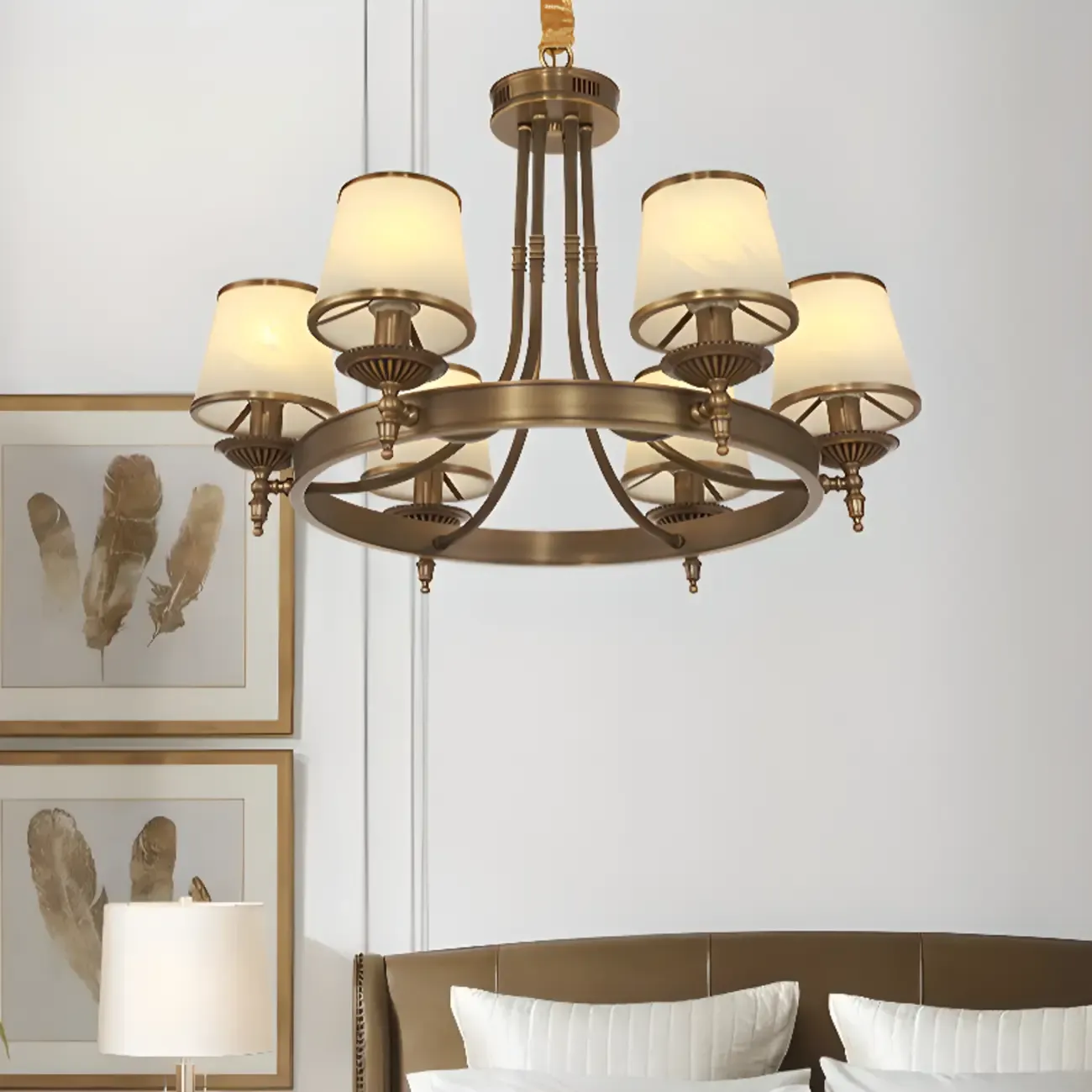 Vintage Chandelier with Metal Frame for Living Room Image - 3