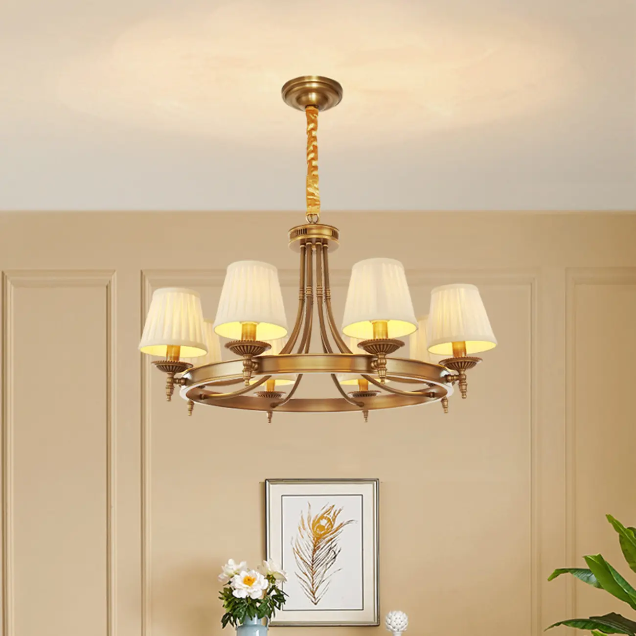 Vintage Chandelier with Metal Frame for Living Room Image - 4 | homeyfad