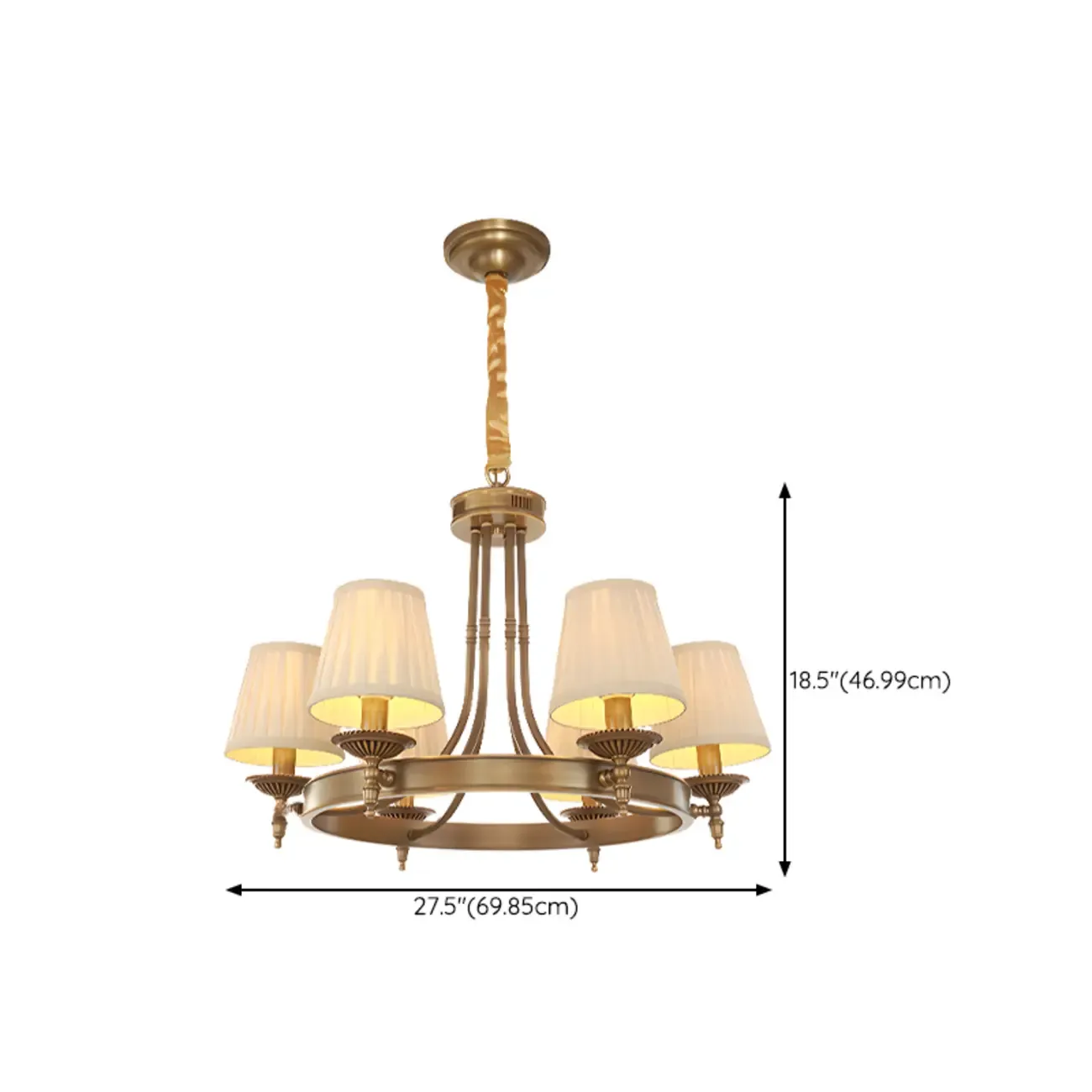 Vintage Chandelier with Metal Frame for Living Room Image - 17