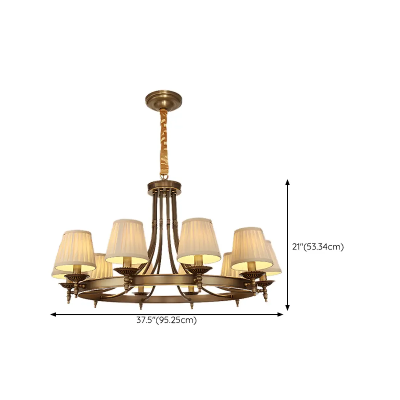 Vintage Chandelier with Metal Frame for Living Room Image - 19