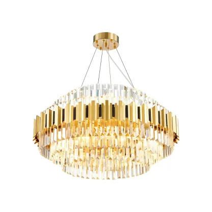 Modern Design Luxury Gold Crystal Round Chandelier Image - 4