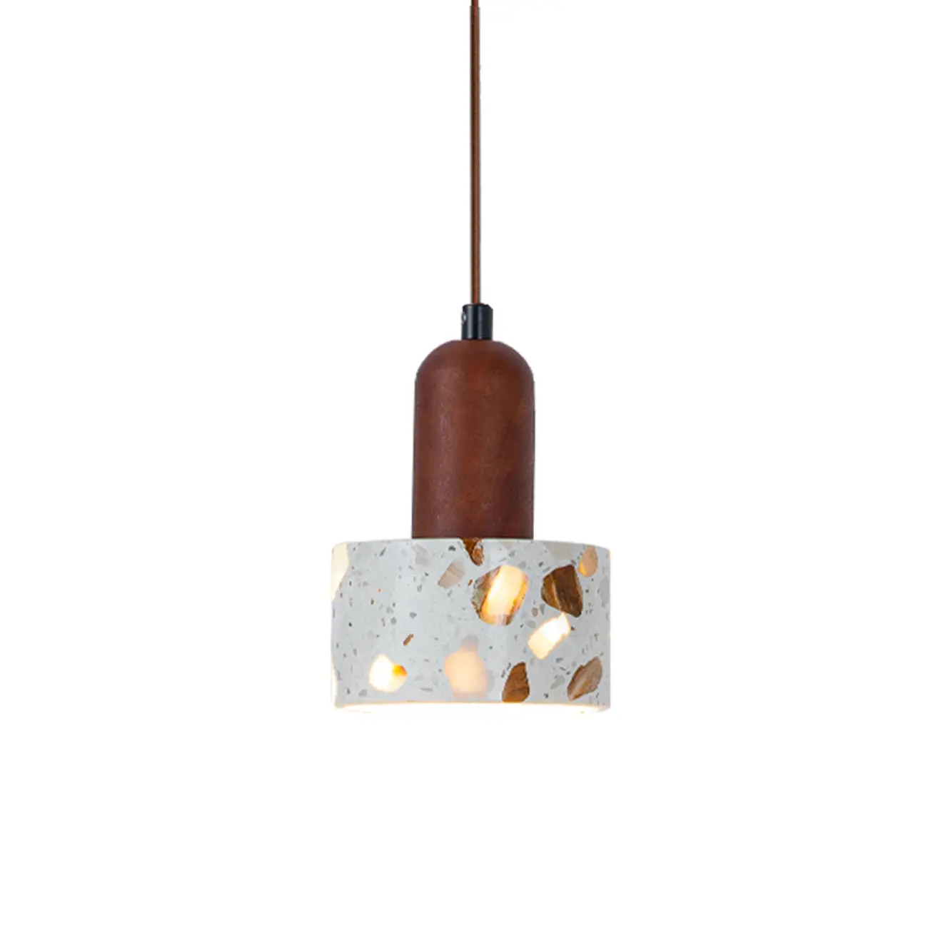 Modern Cylinder Marble Stone Adjustable Pendant Lighting Image - 5 | homeyfad