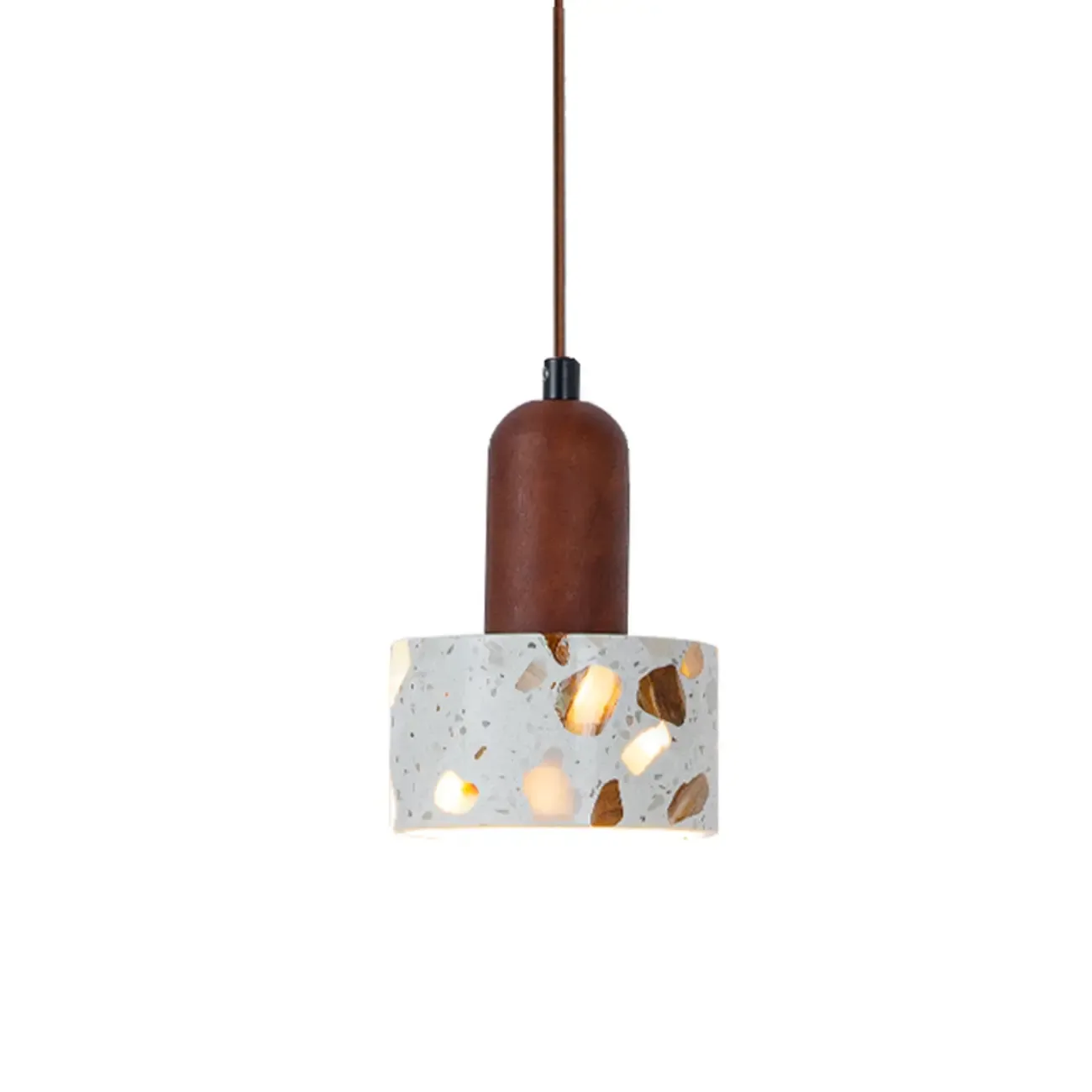 Modern Cylinder Marble Stone Adjustable Pendant Lighting Image - 5