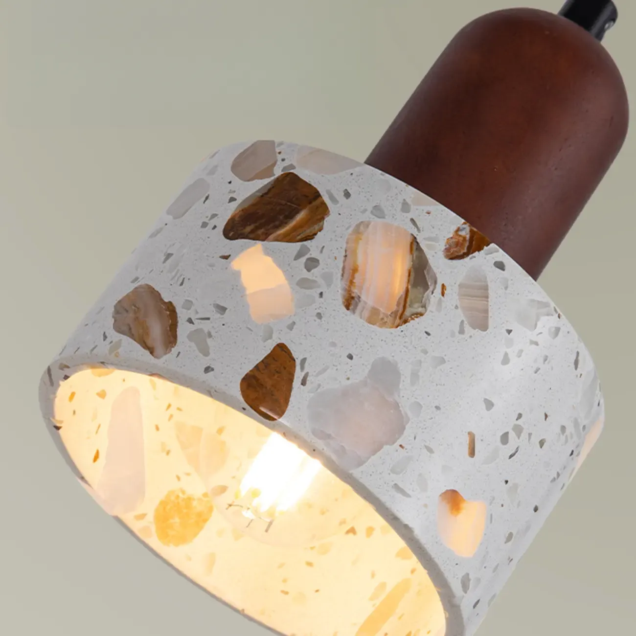 Modern Cylinder Marble Stone Adjustable Pendant Lighting Image - 10