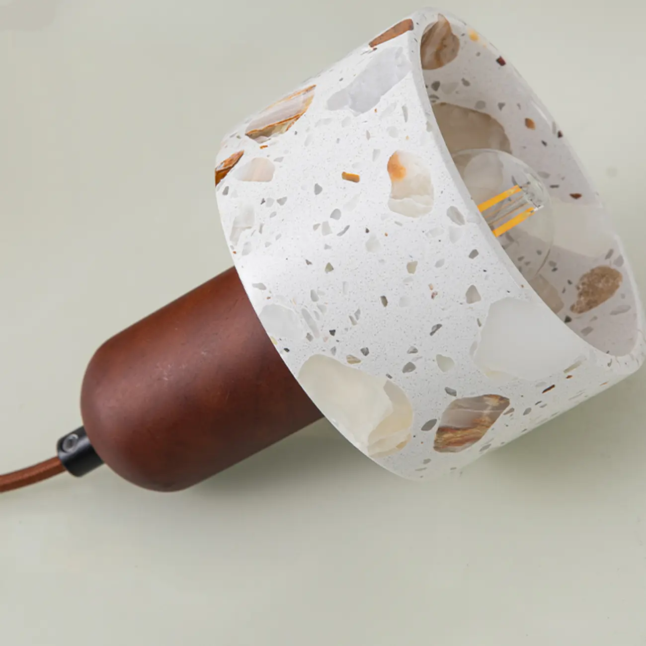 Modern Cylinder Marble Stone Adjustable Pendant Lighting Image - 11 | homeyfad