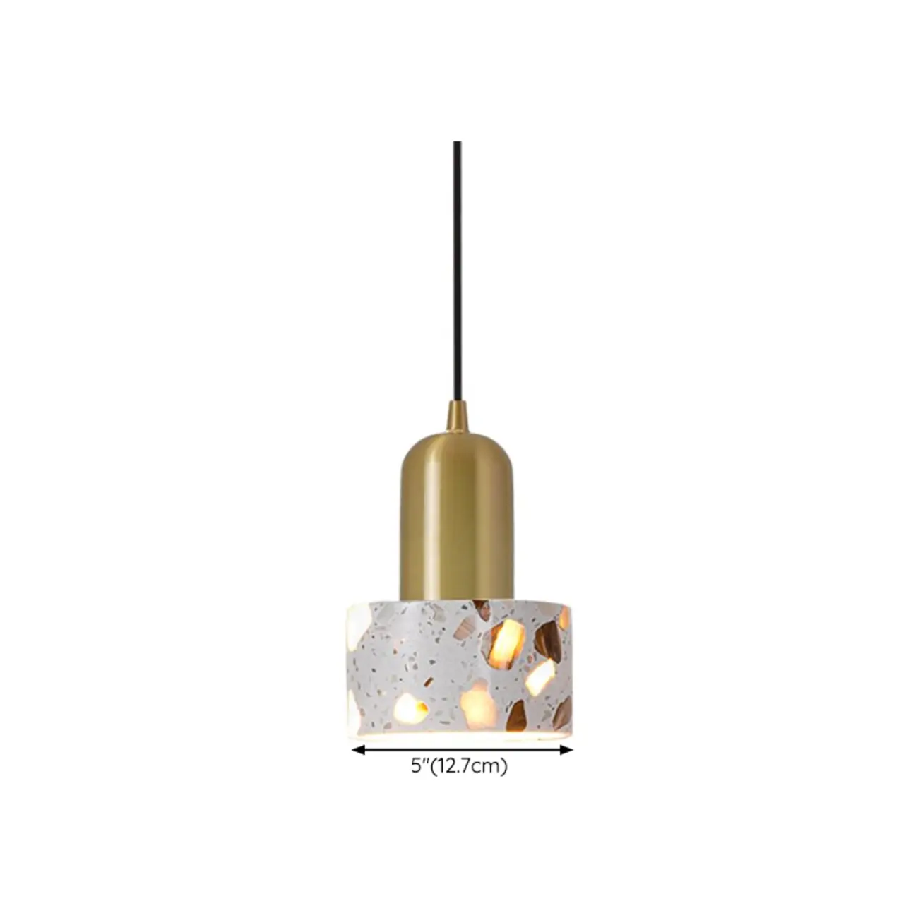 Modern Cylinder Marble Stone Adjustable Pendant Lighting #size