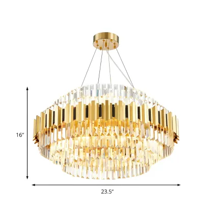 Modern Design Luxury Gold Crystal Round Chandelier Image - 5