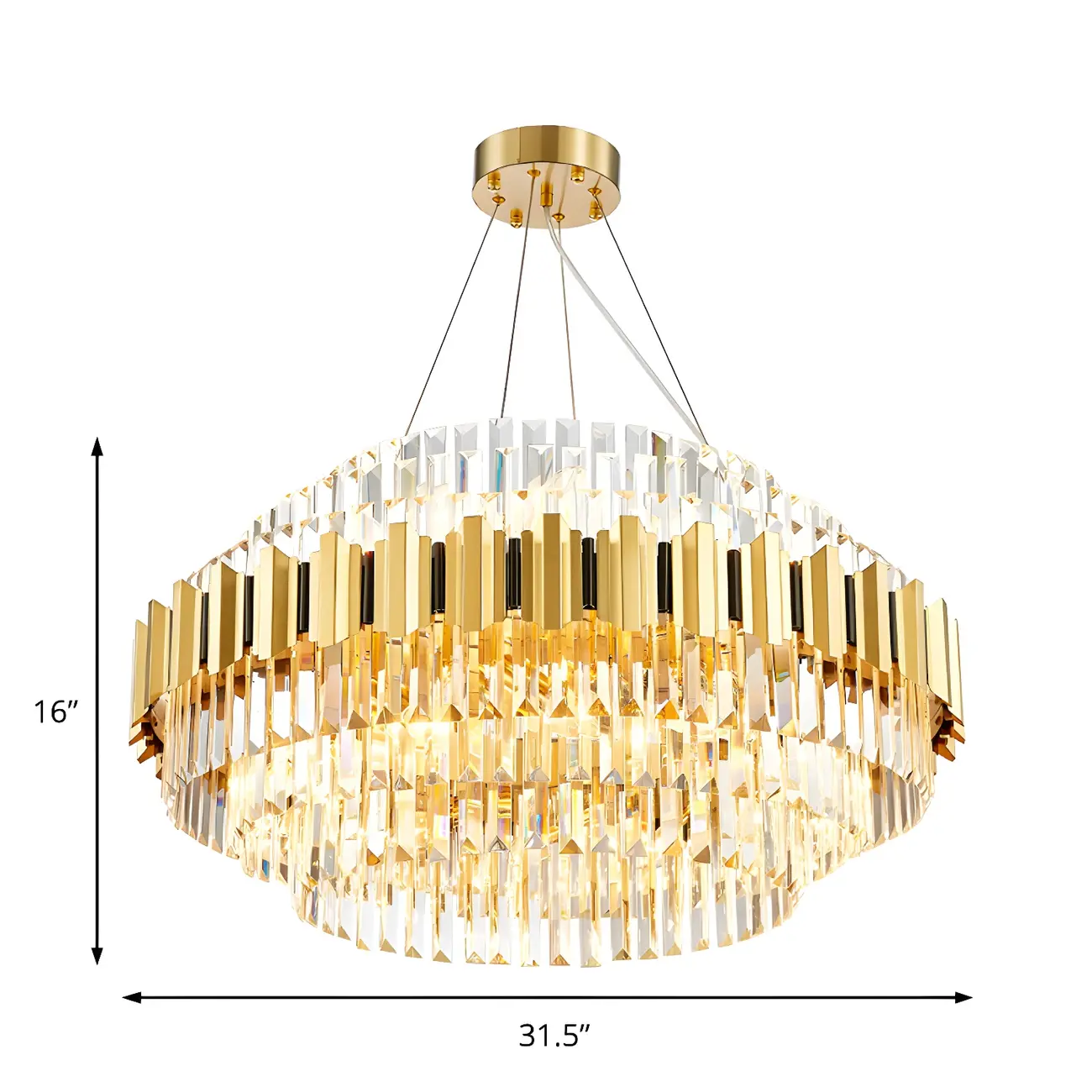 Modern Design Luxury Gold Crystal Round Chandelier Image - 6 | homeyfad