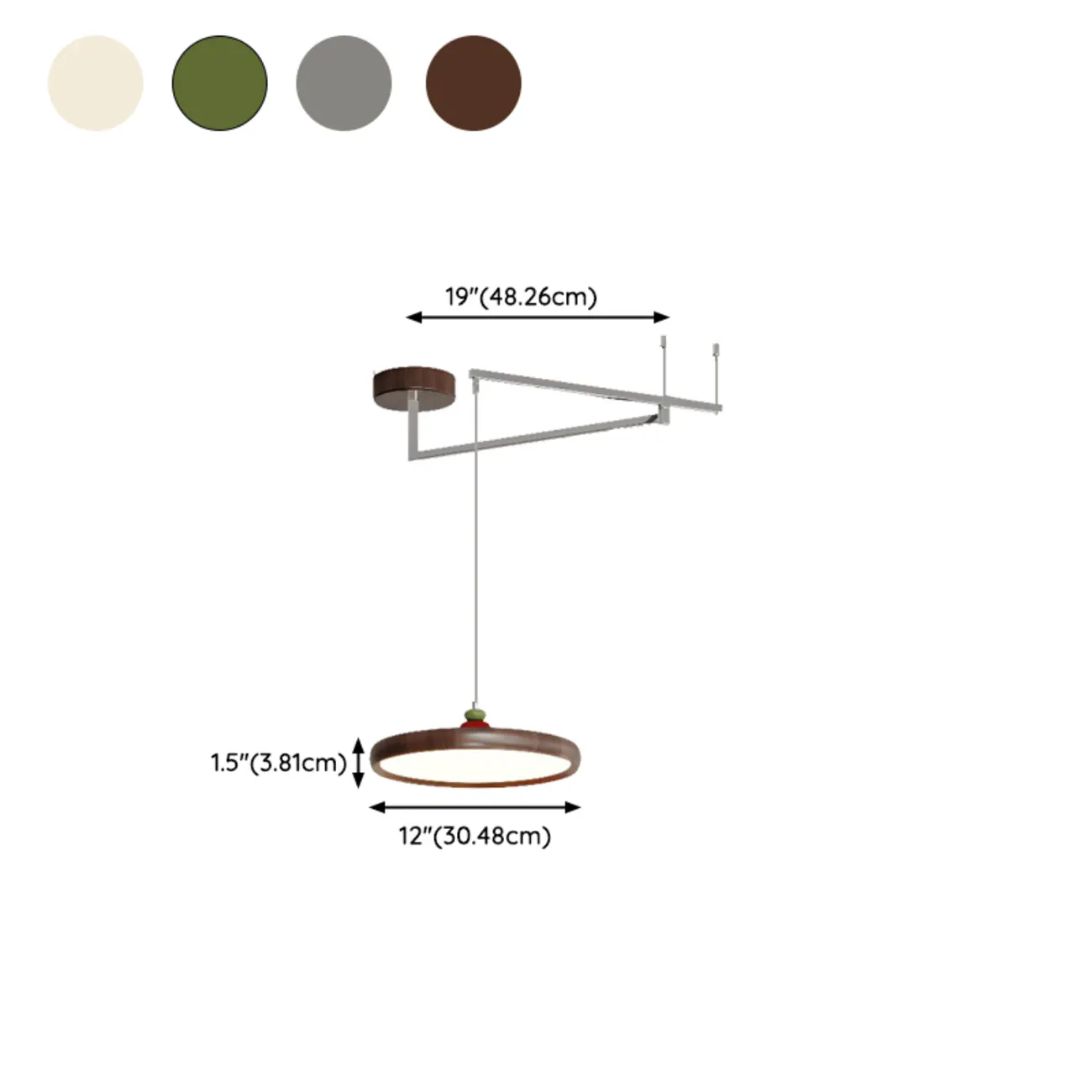 Modern Adjustable Metal Swing Arm LED Kitchen Pendant Lighting #size