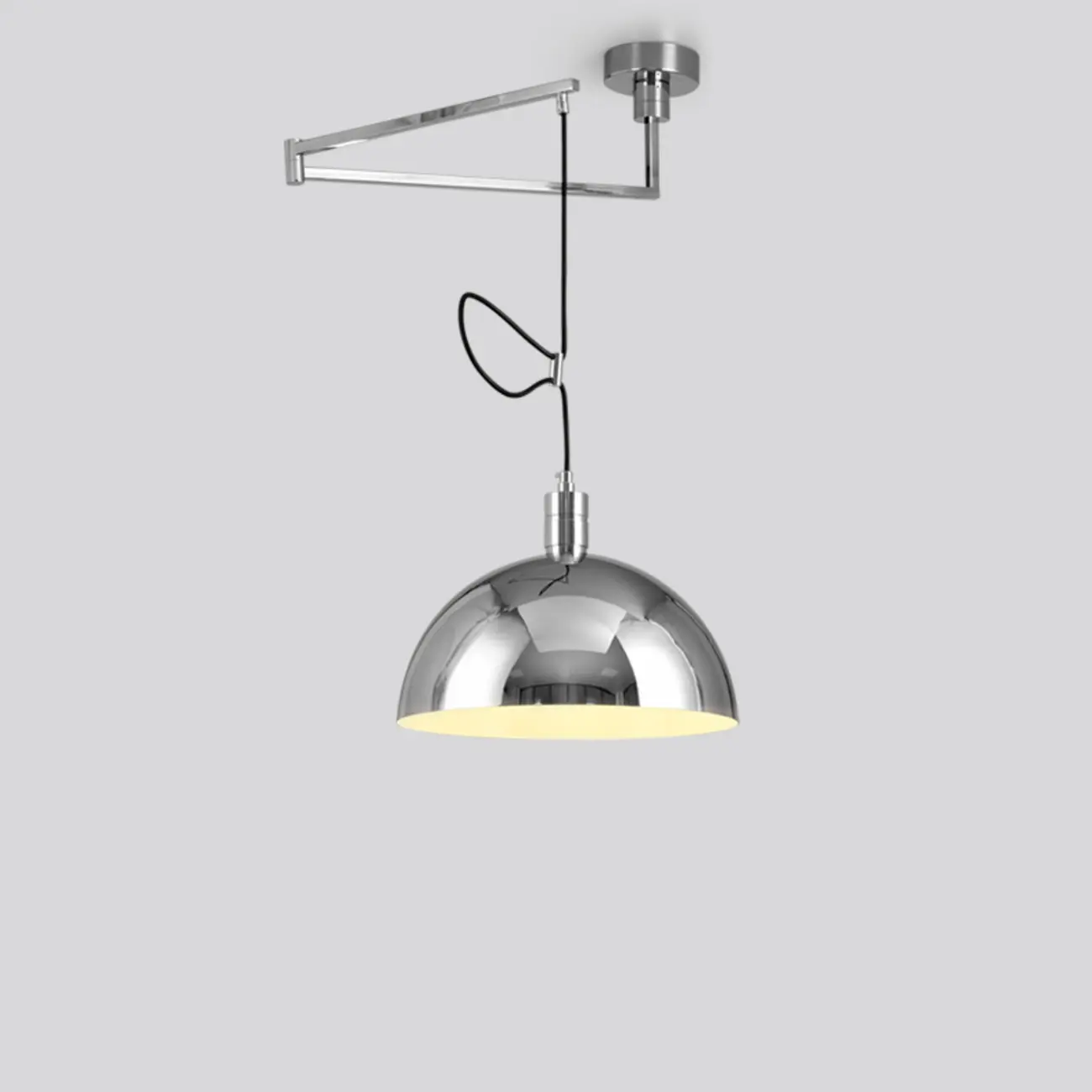Modern Chrome Swing Arm Kitchen Pendant Light Adjustable Image - 5 | homeyfad
