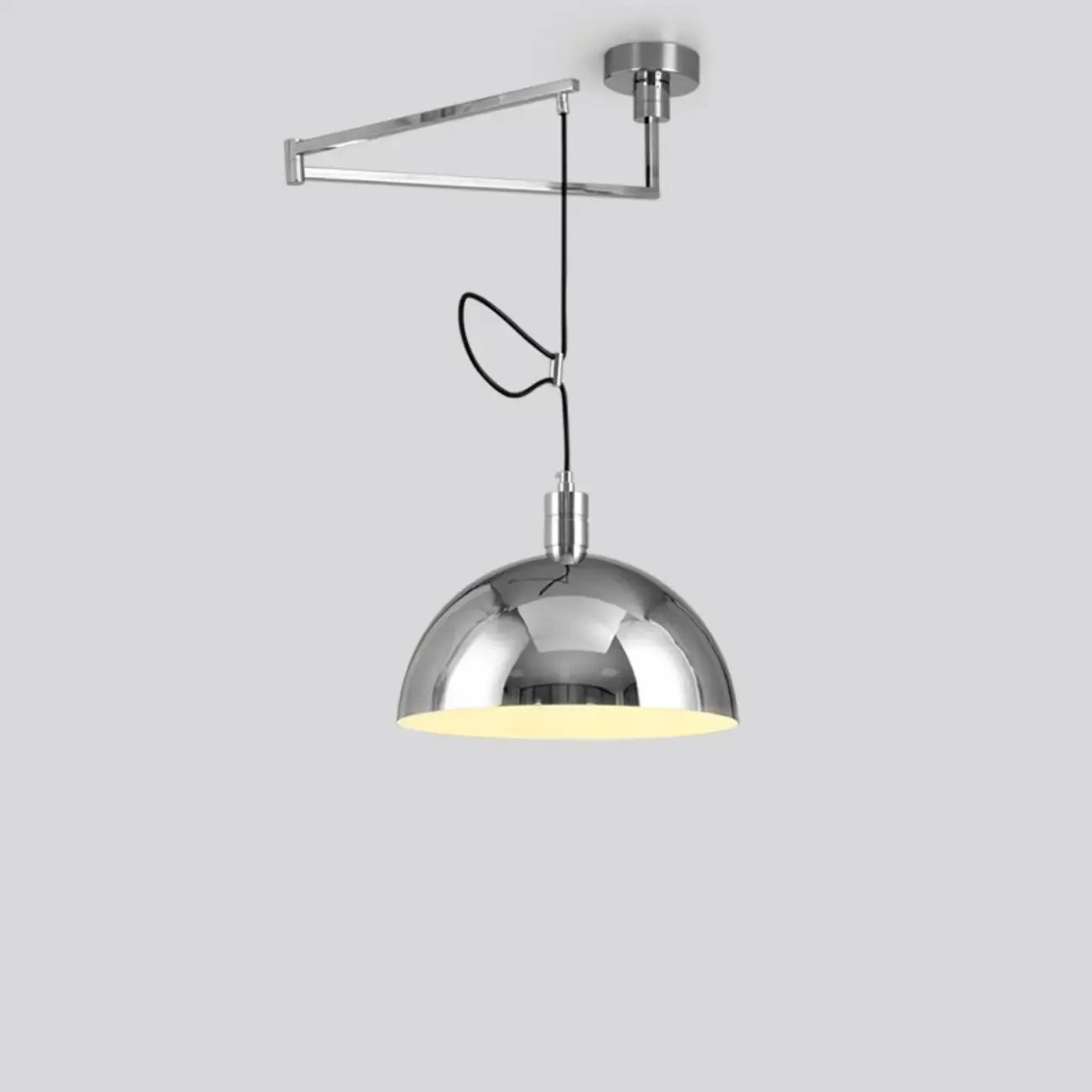 Modern Chrome Swing Arm Kitchen Pendant Light Adjustable Image - 5