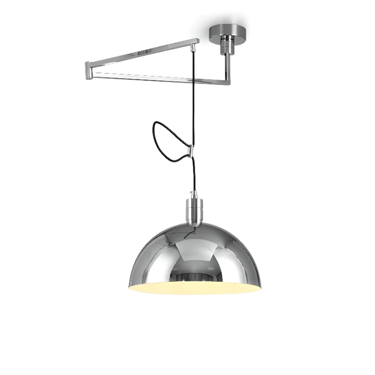 Modern Chrome Swing Arm Kitchen Pendant Light Adjustable Image - 7 | homeyfad