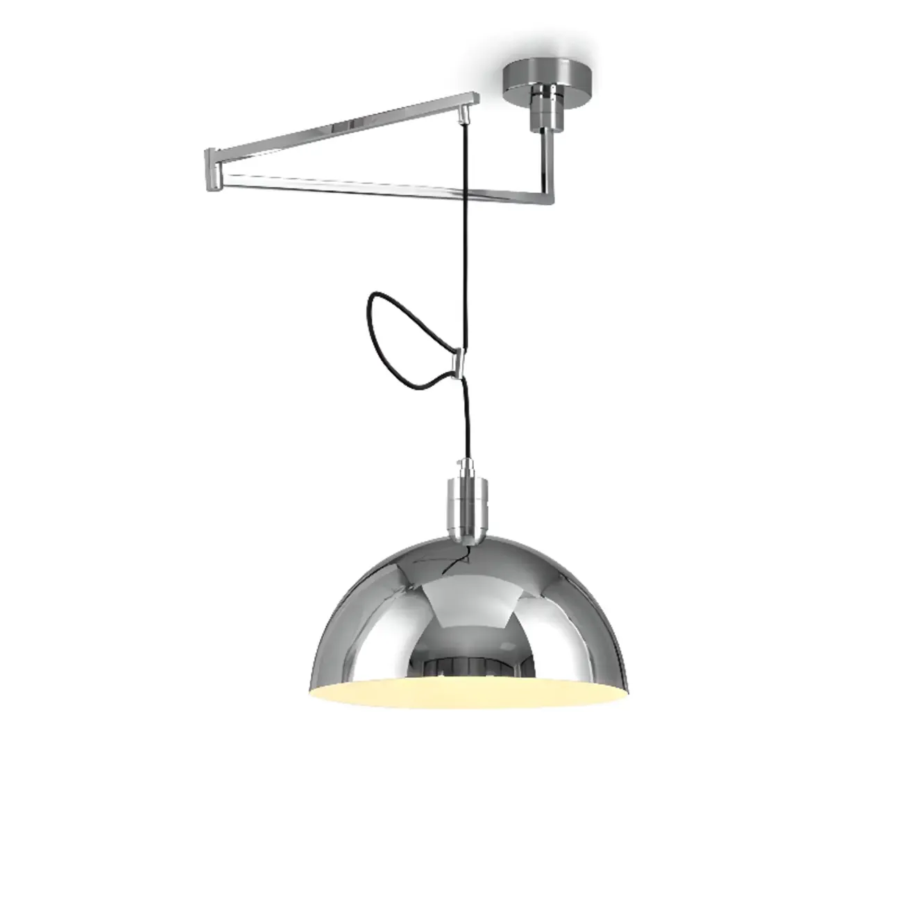 Modern Chrome Swing Arm Kitchen Pendant Light Adjustable Image - 7