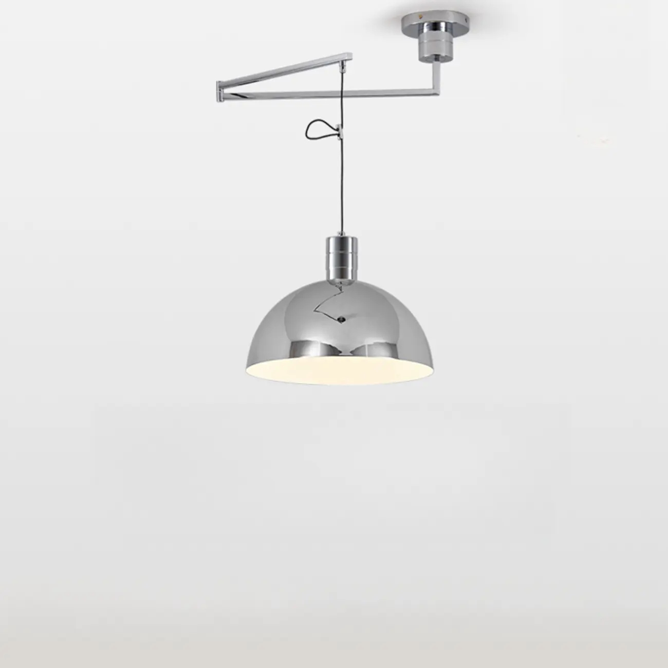 Modern Chrome Swing Arm Kitchen Pendant Light Adjustable Image - 8 | homeyfad