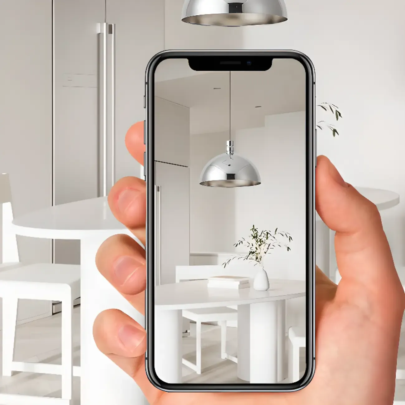 Modern Chrome Swing Arm Kitchen Pendant Light Adjustable Image - 9