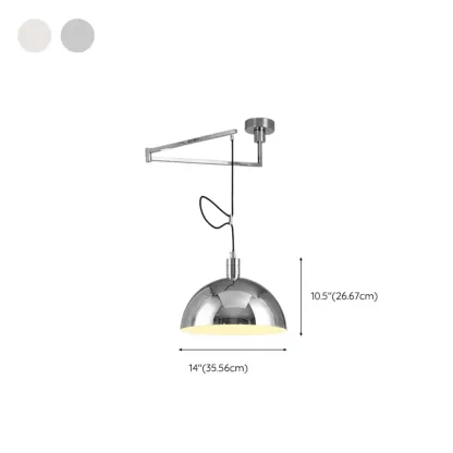Modern Chrome Swing Arm Kitchen Pendant Light Adjustable #size