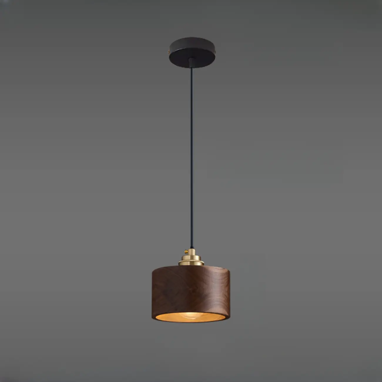 Modern Gold Walnut Wood Bowl Island Pendant Light | homeyfad
