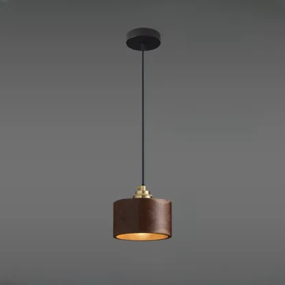 Modern Gold Walnut Wood Bowl Island Pendant Light