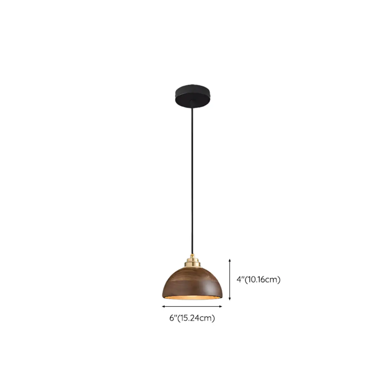Modern Gold Walnut Wood Bowl Island Pendant Light | homeyfad