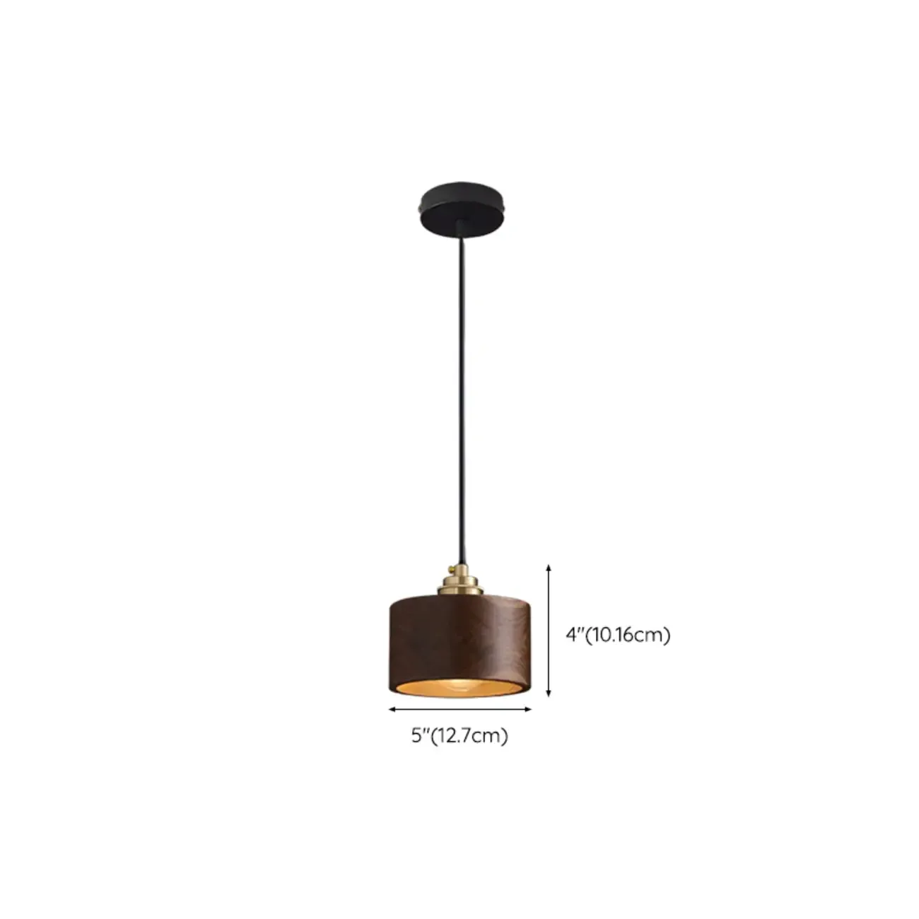 Modern Gold Walnut Wood Bowl Island Pendant Light