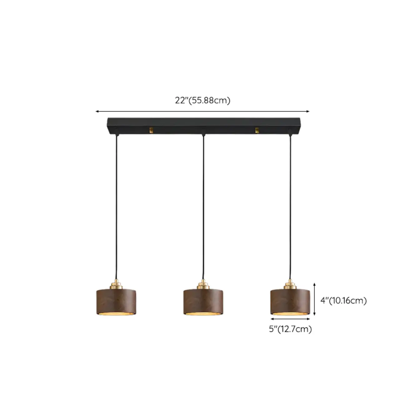 Modern Gold Walnut Wood Bowl Island Pendant Light | homeyfad