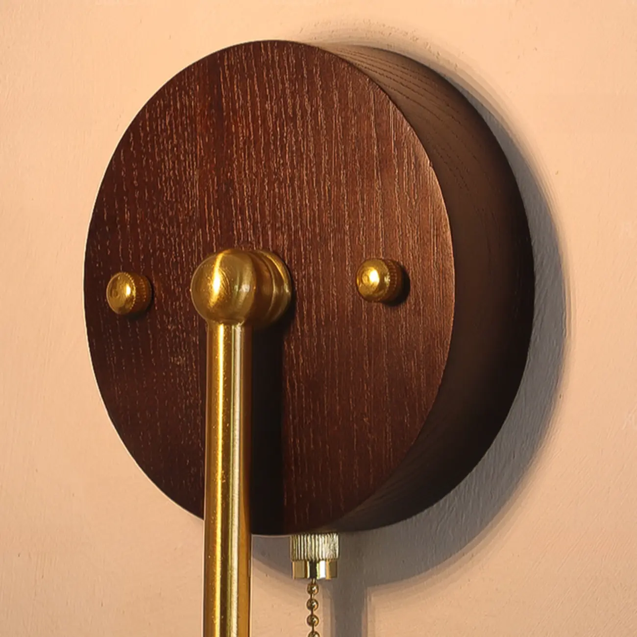 Walnut Modern Wood LED Wall Lamp Fabric Shade for Indoor  Image - 8 | homeyfad