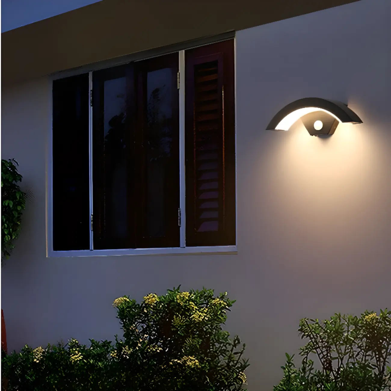 Modern Mini Metal Arc Outdoor LED Wall Light Weatherproof Image - 3 | homeyfad