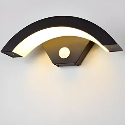 Modern Mini Metal Arc Outdoor LED Wall Light Weatherproof Image - 6